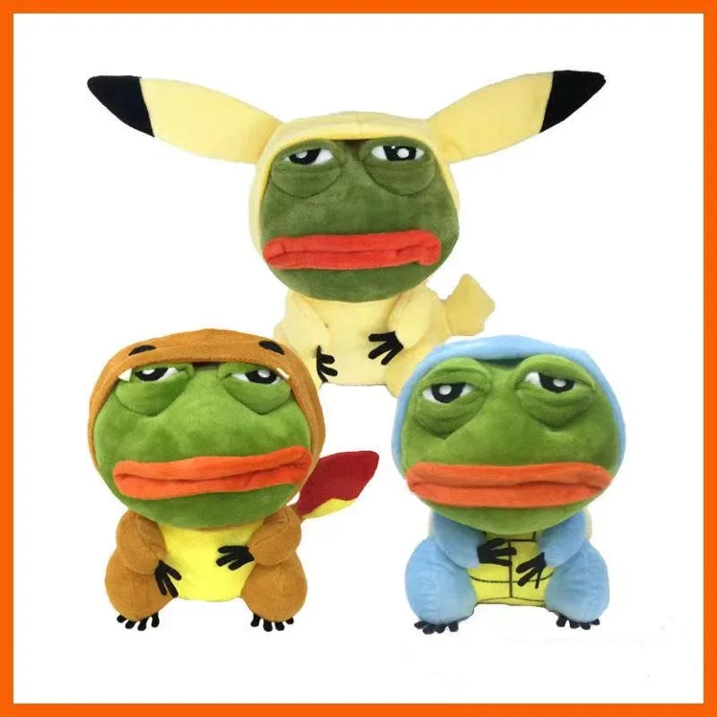 25-28cm Anime Bulbasaur Squirtle Charmander Stuffed Toy Cosplay Spoof Sad Frog Pepe Kawaii Room Decor Plush Dolls
25-28cm Anime Bulbasaur Squirtle Charmander Stuffed Toy Cosplay Spoof Sad Frog Pepe Kawaii Room Decor Plush Dolls