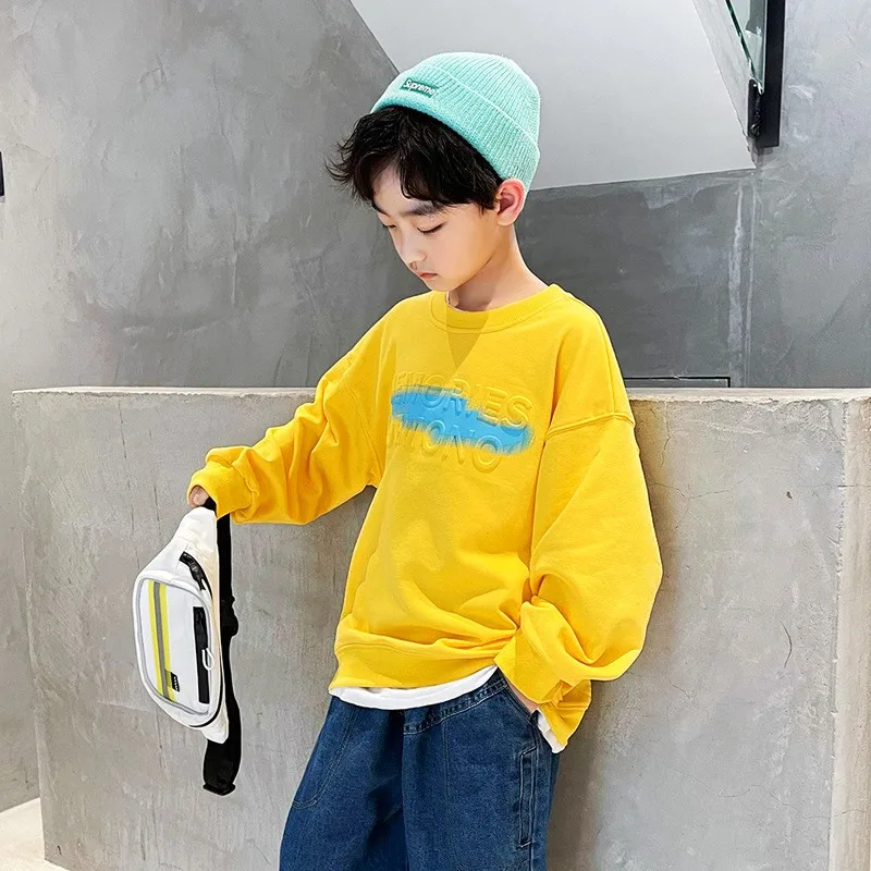 Свитшот с круглым вырезом и надписью для мальчиков Молодежный Свободный Повседневный Топ с длинным рукавом модный детский пуловер желтый ф... 
Свитшот с круглым вырезом и надписью для мальчиков Молодежный Свободный Повседневный Топ с длинным рукавом модный детский пуловер желтый ф...