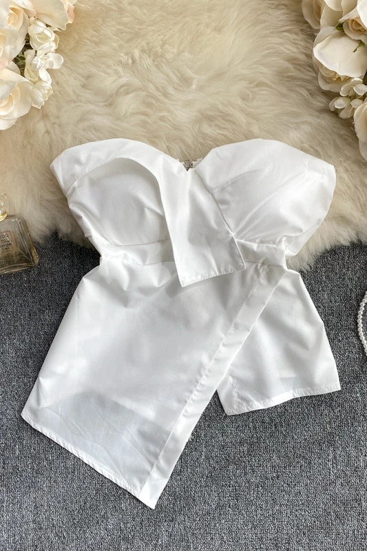ZOSOL Elegant Women's High-End Shirt Women's Design Sense Non-Mainstream Irregular Waist Hugging Ruffled Short Strapless Bra Top
ZOSOL Elegant Women's High-End Shirt Women's Design Sense Non-Mainstream Irregular Waist Hugging Ruffled Short Strapless Bra Top