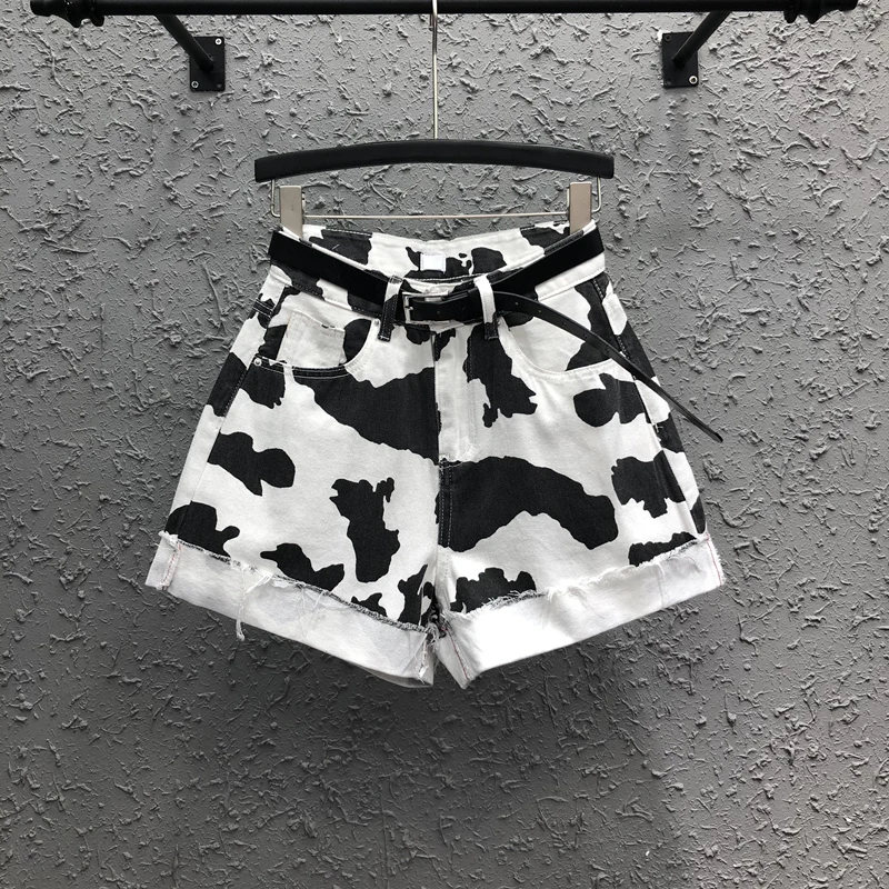Dairy Cow Printed Denim Shorts Women New Arrival 2021 Loose High Waist Wide Leg Shorts Slim Crimping Casual Students Hot Shorts
Dairy Cow Printed Denim Shorts Women New Arrival 2021 Loose High Waist Wide Leg Shorts Slim Crimping Casual Students Hot Shorts