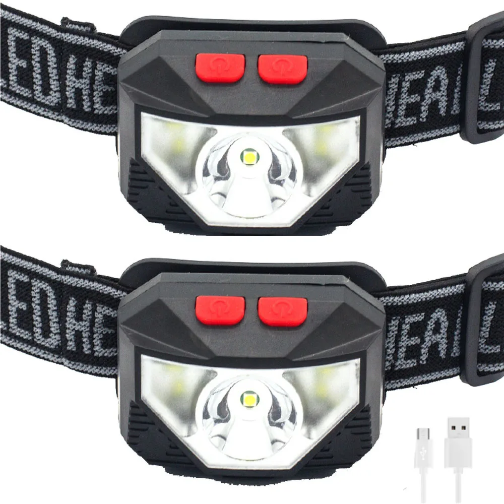 2X 5 Вт 5LED пара кроссовок фары аварийный Наводнение светильник 18650 USB Рыбалка