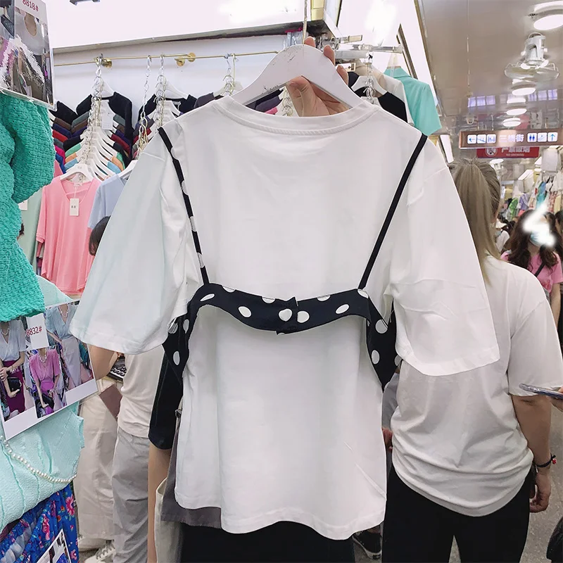 Vetement Femme 2021 Slimming Dot Round Neck Pullover T Shirt Women Loose Puff Sleeves Top Fashion Two Pieces Set
Vetement Femme 2021 Slimming Dot Round Neck Pullover T Shirt Women Loose Puff Sleeves Top Fashion Two Pieces Set
