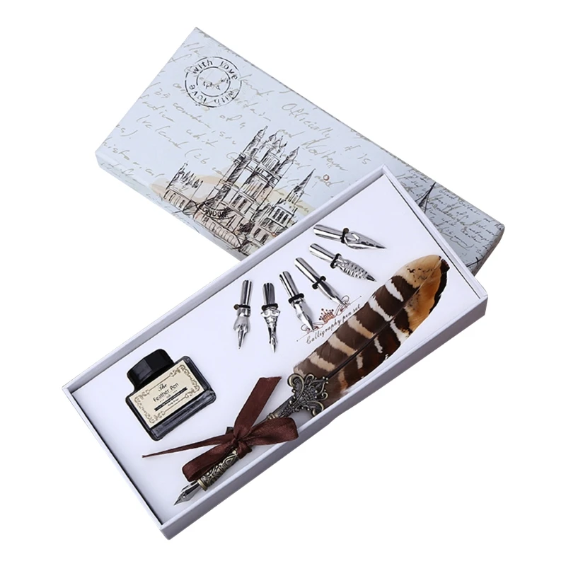 Feather Dip Pen Kit Include 6 Pen Nibs Ideal for Children Student Adult Writing
Feather Dip Pen Kit Include 6 Pen Nibs Ideal for Children Student Adult Writing