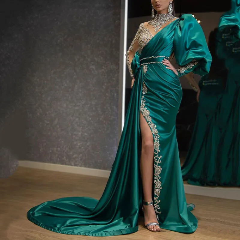 2021 Women Elegant Lace Sequin Tight Fitted Fishtail Green Prom Maxi Party Evening Dresses Bridal Gowns Girls
2021 Women Elegant Lace Sequin Tight Fitted Fishtail Green Prom Maxi Party Evening Dresses Bridal Gowns Girls