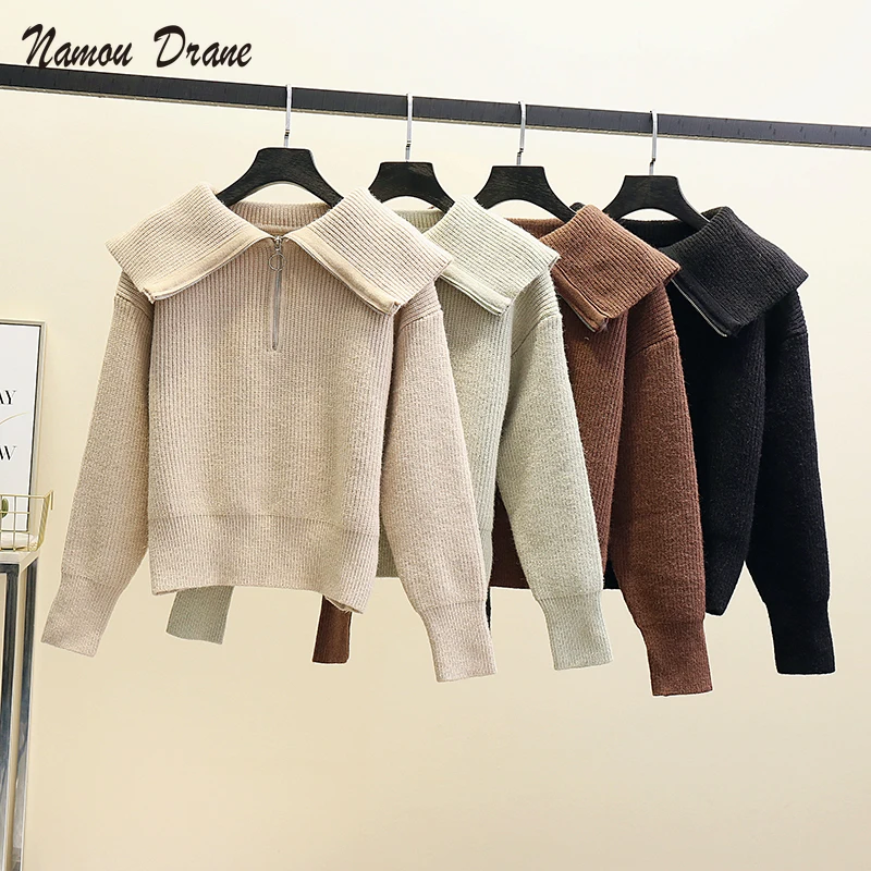 2021 Big Lapel Solid Color Long-sleeved Sweater Women Half Zipper Fashion Padded Jacket Woolen Sweater Trendy Women's Clothing
2021 Big Lapel Solid Color Long-sleeved Sweater Women Half Zipper Fashion Padded Jacket Woolen Sweater Trendy Women's Clothing