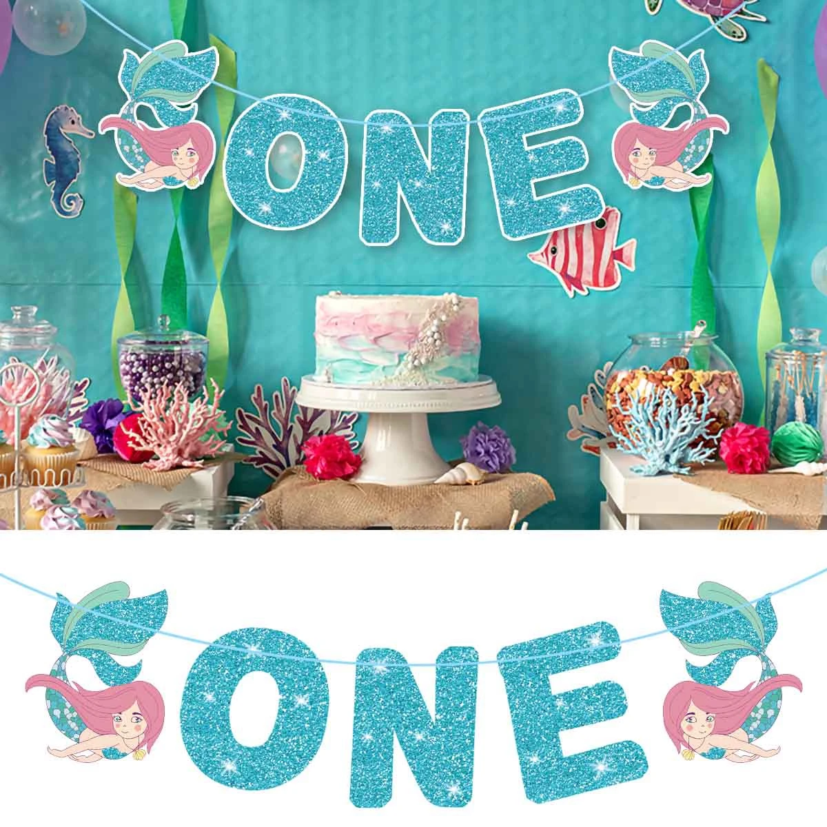Happy Birthday Banner Mermaid Party Decoration Garland Baby Girl 1st Birthday Decor Mermaid Tail Shell Banner Baby shower Supply
Happy Birthday Banner Mermaid Party Decoration Garland Baby Girl 1st Birthday Decor Mermaid Tail Shell Banner Baby shower Supply