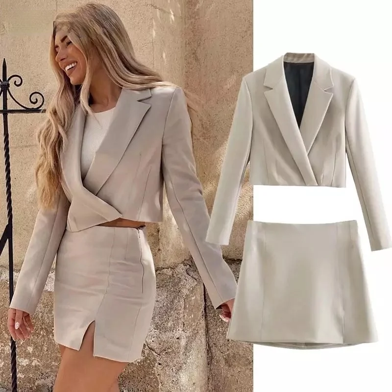 Za 2021 2 Pieces Sets Women Fashion Office Cropped Blazers Jackets And High Wasit Mini Skirts Side Split Fork Women Sets
Za 2021 2 Pieces Sets Women Fashion Office Cropped Blazers Jackets And High Wasit Mini Skirts Side Split Fork Women Sets