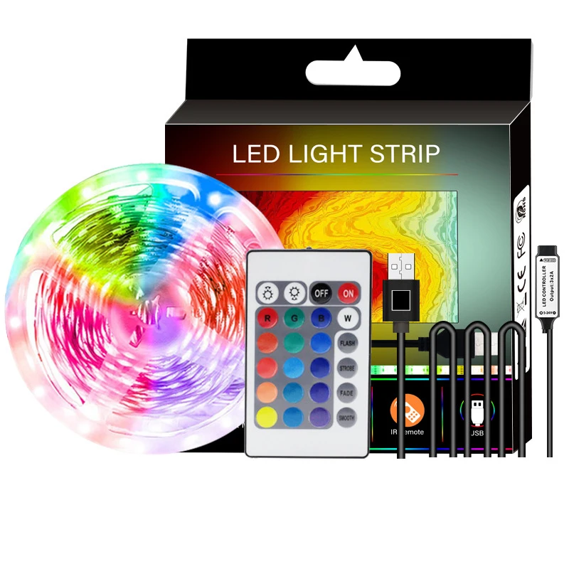 RGB 5050 Led Strip Luces Para Habitacion Fita Lights For Room 5V Leds Light Bande Infrared Remote Controller USB 24 Key Controle
RGB 5050 Led Strip Luces Para Habitacion Fita Lights For Room 5V Leds Light Bande Infrared Remote Controller USB 24 Key Controle