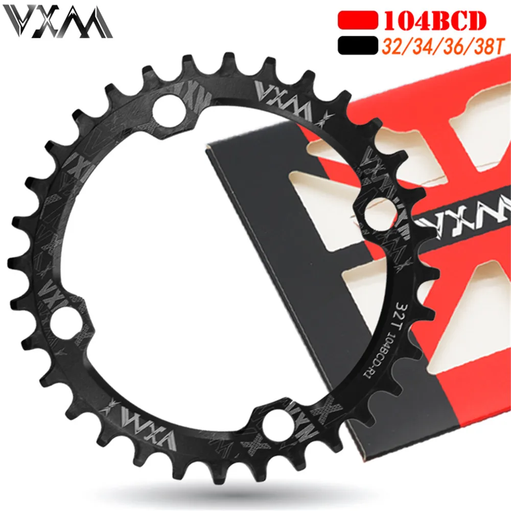 Узкое широкое Велосипедное кольцо VXM 104BCD MTB Crankset из алюминиевого сплава цепное