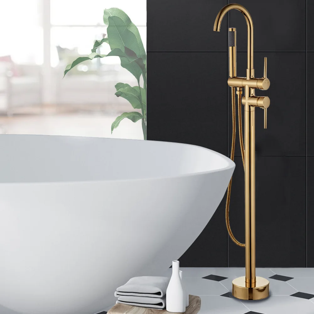 All copper golden floor-standing bathtub faucet tub side wooden barrel pedestal shower faucet hotel floor shower
All copper golden floor-standing bathtub faucet tub side wooden barrel pedestal shower faucet hotel floor shower