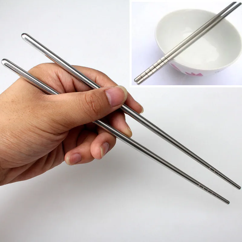 1 Pair Stainless Steel Chopsticks Non-slip Reusable Chopstick Home Kitchen Food Sticks B2Cshop
1 Pair Stainless Steel Chopsticks Non-slip Reusable Chopstick Home Kitchen Food Sticks B2Cshop