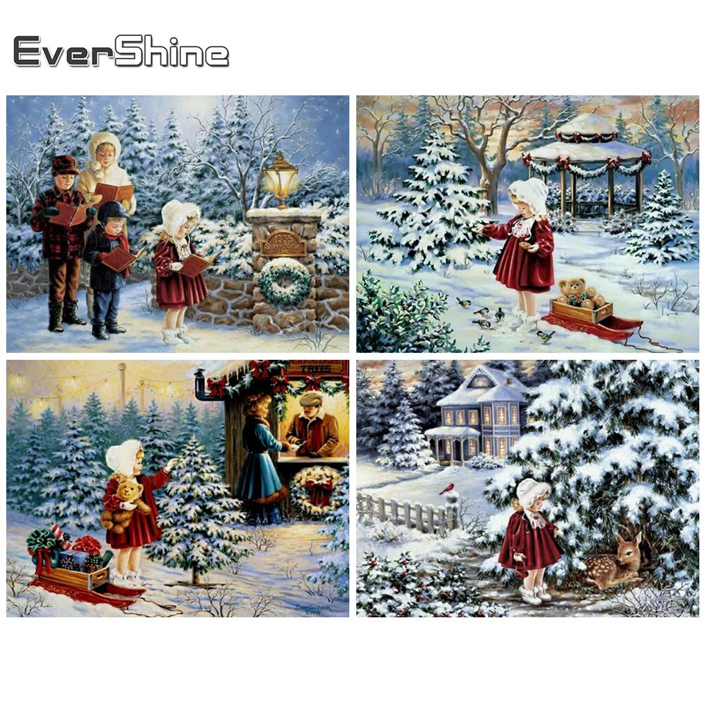 

Evershine Алмазная вышивка Рождество картина стразы полная площадь 5D DIY Алмазный мозаика девушка мультфильм вышивка крестом подарок ручной работы