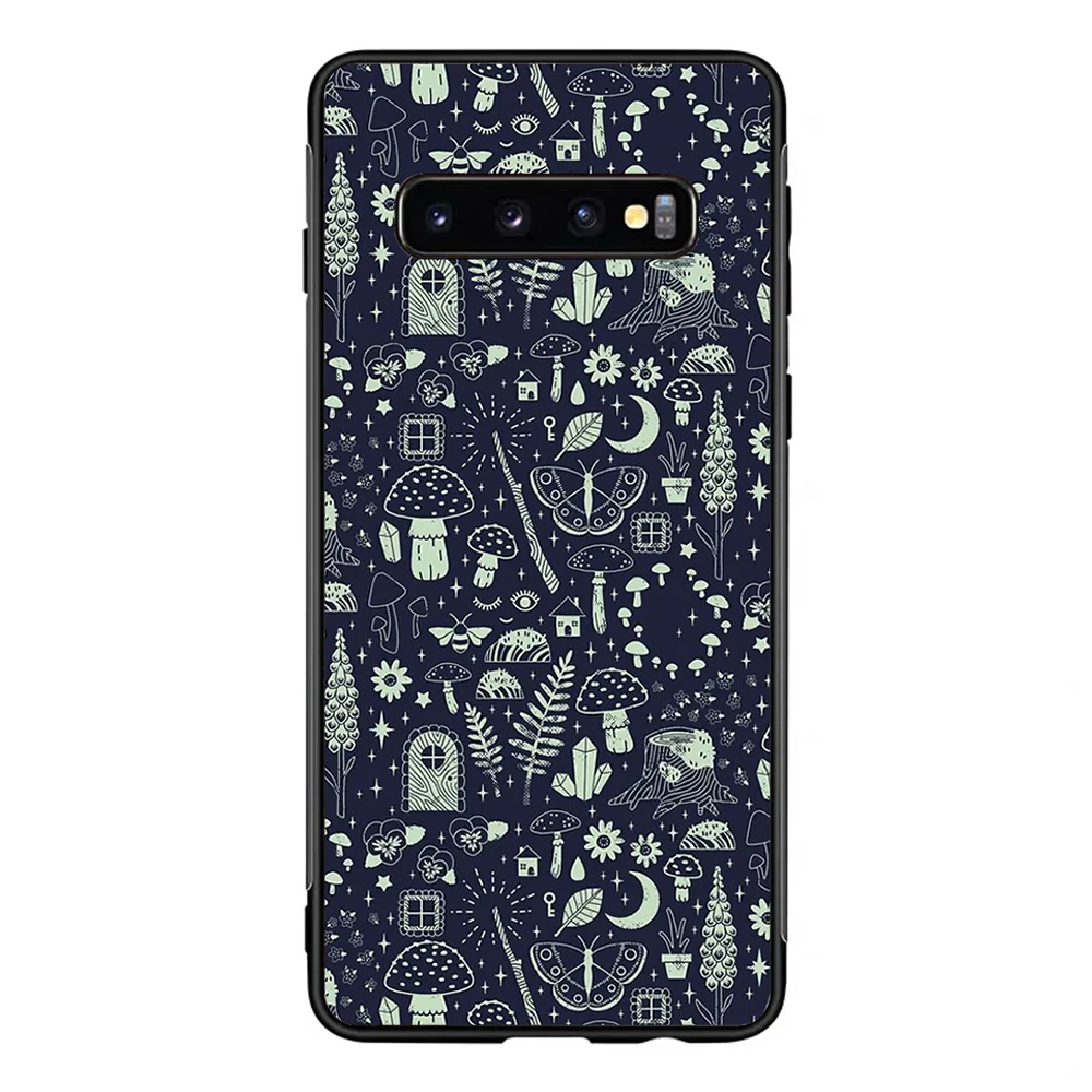 Мягкий чехол из ТПУ с черной рамкой для Samsung Galaxy Fairy Garden Midnight | Мобильные телефоны и