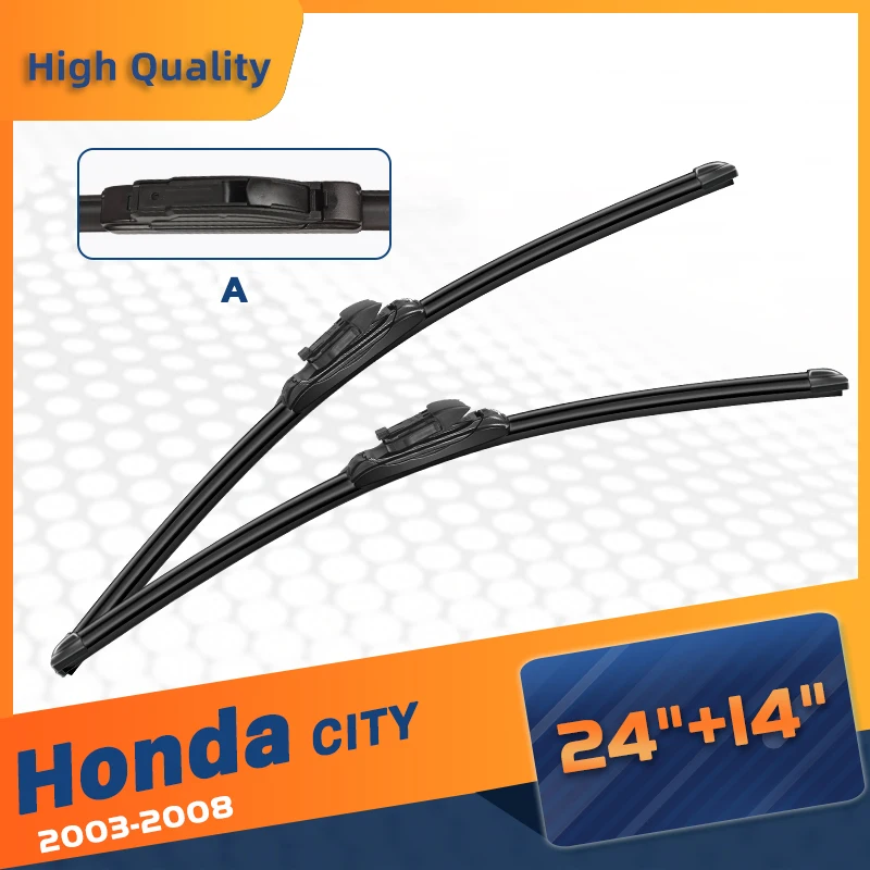 Стеклоочиститель для лобового стекла CELANOVA для Honda CITY 2003-2008, 24 дюйма + 14 дюймов, бескаркасные резиновые стеклоочистители
Стеклоочиститель для лобового стекла CELANOVA для Honda CITY 2003-2008, 24 дюйма + 14 дюймов, бескаркасные резиновые стеклоочистители
