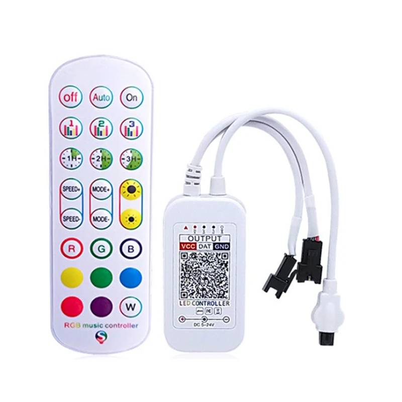 WS2812B Bluetooth Controller for Addressable LED Strip Light 5050 RGB LED Tape 24Key Remote Music Smart Controller
WS2812B Bluetooth Controller for Addressable LED Strip Light 5050 RGB LED Tape 24Key Remote Music Smart Controller