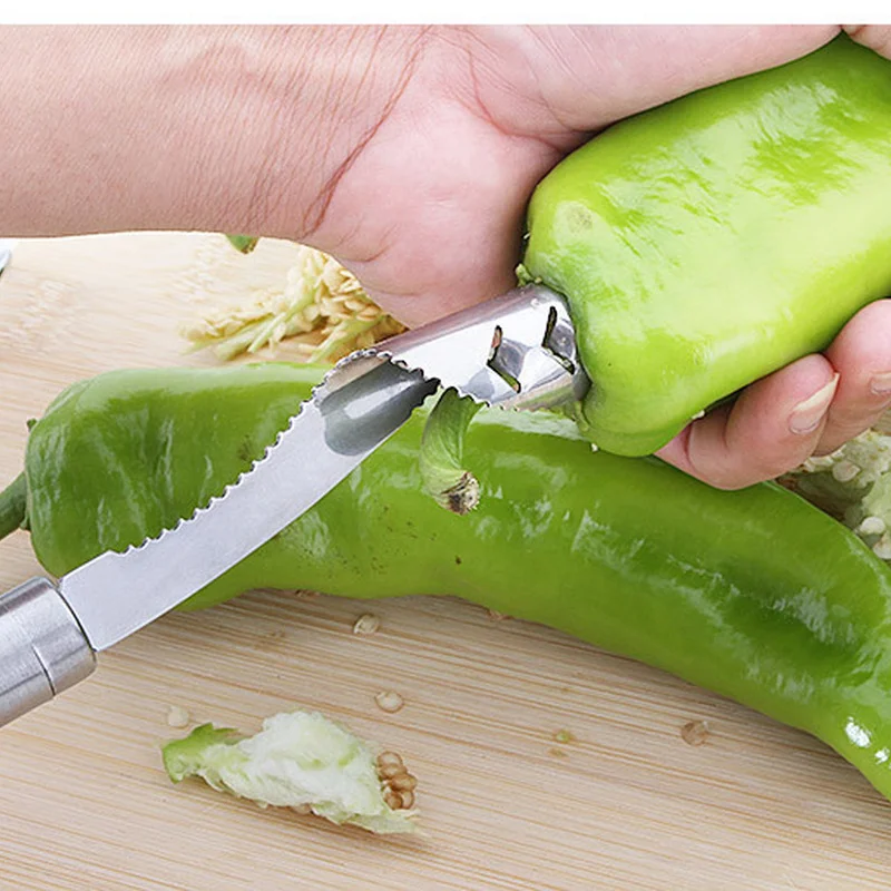 1 Pc Curved Chili Corer Stainless Steel Chili Pepper Corer Jalapeno Corer Knife Kitchen Cooking Tool
1 Pc Curved Chili Corer Stainless Steel Chili Pepper Corer Jalapeno Corer Knife Kitchen Cooking Tool