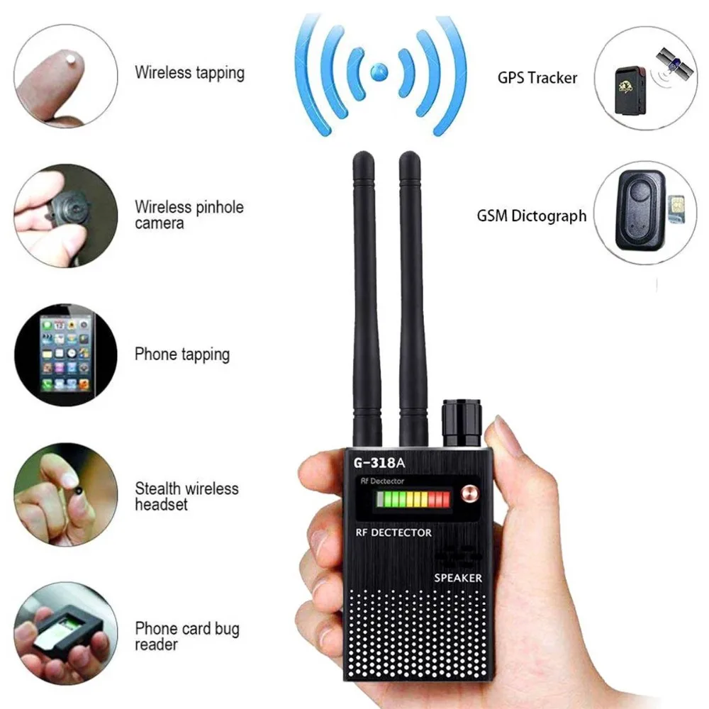 Multi-function Anti Detector Camera GSM Audio Bug Finder RF Signal Tracker Detect Wireless Products 1MHz-8000MHz
Multi-function Anti Detector Camera GSM Audio Bug Finder RF Signal Tracker Detect Wireless Products 1MHz-8000MHz