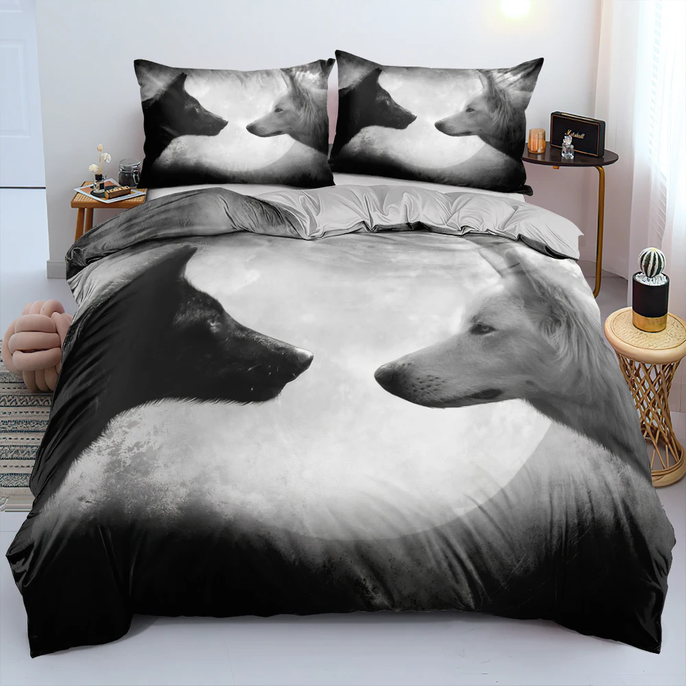 Couple Wolves Look at Each Other Bedding Set Comforter/Duvet Cover Set Full Double King Size 203x230cm Bed Linen Home Textile
Couple Wolves Look at Each Other Bedding Set Comforter/Duvet Cover Set Full Double King Size 203x230cm Bed Linen Home Textile