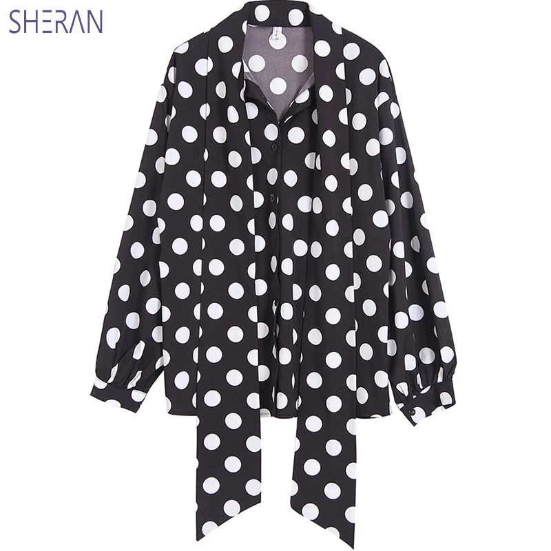 SHERAN 2020 Spring Summer Womens Tops And Blouses Plus Size Shirt Loose Tie Wave Point Long Sleeved Temperament Women Blouses
SHERAN 2020 Spring Summer Womens Tops And Blouses Plus Size Shirt Loose Tie Wave Point Long Sleeved Temperament Women Blouses