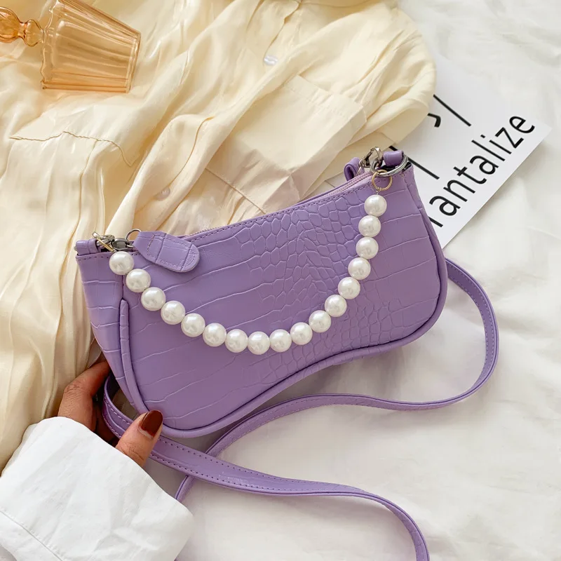 New 2021 Fashion Women Brand Luxury Pearl Decor Leather Handbag Baguette Bag Elegant Ladies Travel Shoulder Bag Crossbody Bags
New 2021 Fashion Women Brand Luxury Pearl Decor Leather Handbag Baguette Bag Elegant Ladies Travel Shoulder Bag Crossbody Bags