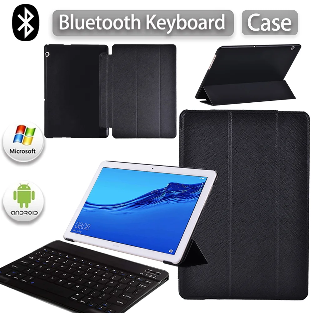 Трехскладной чехол для планшета Huawei MediaPad T5 10 10,1 дюйма/T3 10 9,6 дюйма, чехол-подставка из искусственной кожи + Bluetooth клавиатура + стилус
Трехскладной чехол для планшета Huawei MediaPad T5 10 10,1 дюйма/T3 10 9,6 дюйма, чехол-подставка из искусственной кожи + Bluetooth клавиатура + стилус