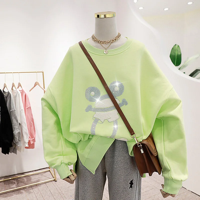 2021 Women Rhinestone Oversized Sweatshirt Plus Size Long Sleeve Animal Graphic Pullover Coats Cute Loose Casual Jumpers
2021 Women Rhinestone Oversized Sweatshirt Plus Size Long Sleeve Animal Graphic Pullover Coats Cute Loose Casual Jumpers