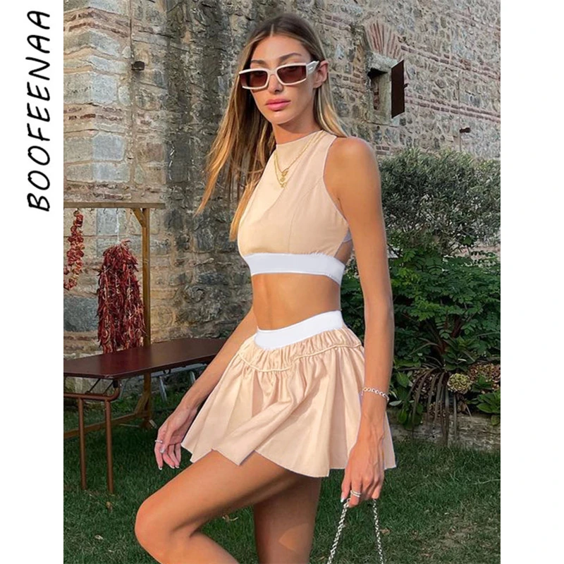 BOOFEENAA Sexy Cute Two Piece Summer Sets Womens Outfits Backless Crop Top and Mini Skirts Vacation Dress Sets C98-DB26
BOOFEENAA Sexy Cute Two Piece Summer Sets Womens Outfits Backless Crop Top and Mini Skirts Vacation Dress Sets C98-DB26