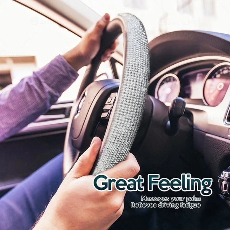 New Diamond Leather Steering-Wheel-Cover-Set with Bling-Crystal Universal Fit Anti-Slip Wheel Protector Car-Auto-Accessories
New Diamond Leather Steering-Wheel-Cover-Set with Bling-Crystal Universal Fit Anti-Slip Wheel Protector Car-Auto-Accessories