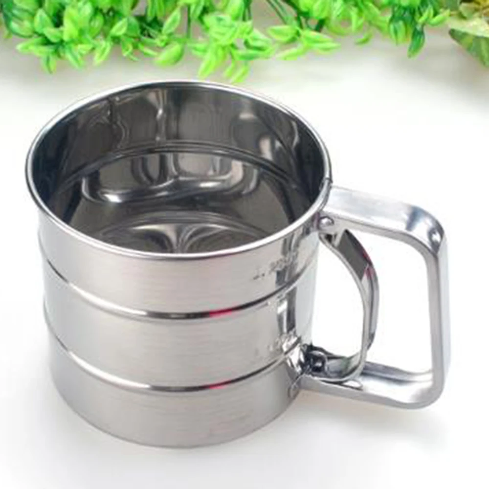 Stainless Steel Flour Sifter Handle Press Cup Shape Flour Strainer Sieve Baking Icing Sugar Filter Kitchen Bakeware Pastry Tools
Stainless Steel Flour Sifter Handle Press Cup Shape Flour Strainer Sieve Baking Icing Sugar Filter Kitchen Bakeware Pastry Tools