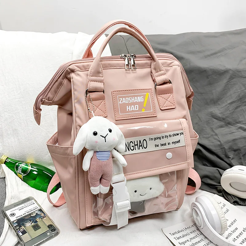 Sweet Ladies Japanese Backpack Double Waterproof Kawaii Women Pink Schoolbag for Teen Girls Shoulder Backpacks Cute Bagpack
Sweet Ladies Japanese Backpack Double Waterproof Kawaii Women Pink Schoolbag for Teen Girls Shoulder Backpacks Cute Bagpack