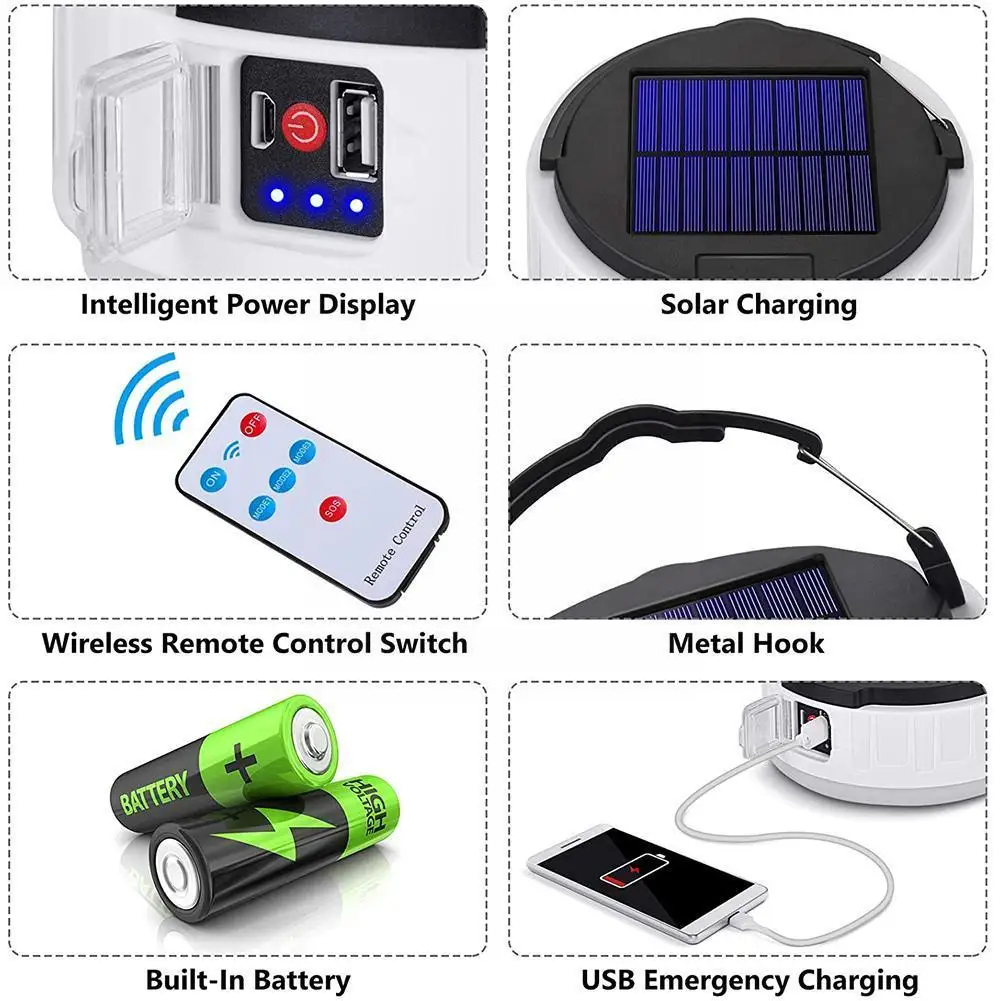 Rechargeable LED Bulb Lamp Remote Control Solar Charge Portable Night Camping Home Emergency Lantern Market Light Outdoor F8W5
Rechargeable LED Bulb Lamp Remote Control Solar Charge Portable Night Camping Home Emergency Lantern Market Light Outdoor F8W5