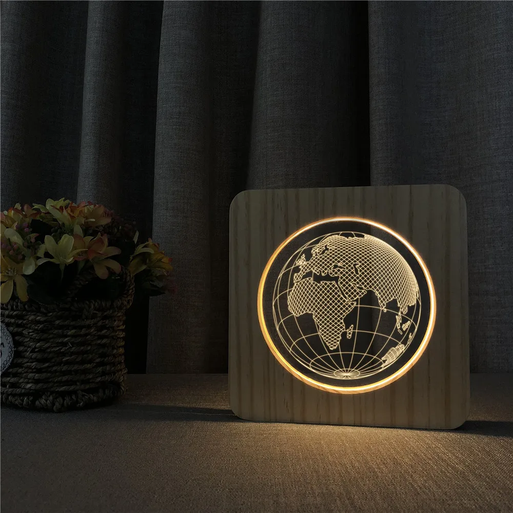 Черная сделка Карта Европы 3D деревянная светодиодная акриловая Ночная лампа