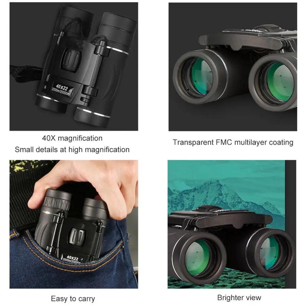 HD 40x22 Military Binoculars, Professional Hunting Telescope, Zoom, High Quality Vision, Non-infrared Glasses
HD 40x22 Military Binoculars, Professional Hunting Telescope, Zoom, High Quality Vision, Non-infrared Glasses