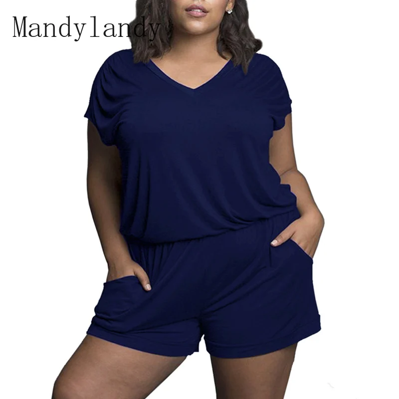 Mandylandy Women's Summer Short Sleeve Jumpsuit Loose Rompers Solid Color V Neck Short Pant Playsuit Overalls
Mandylandy Women's Summer Short Sleeve Jumpsuit Loose Rompers Solid Color V Neck Short Pant Playsuit Overalls