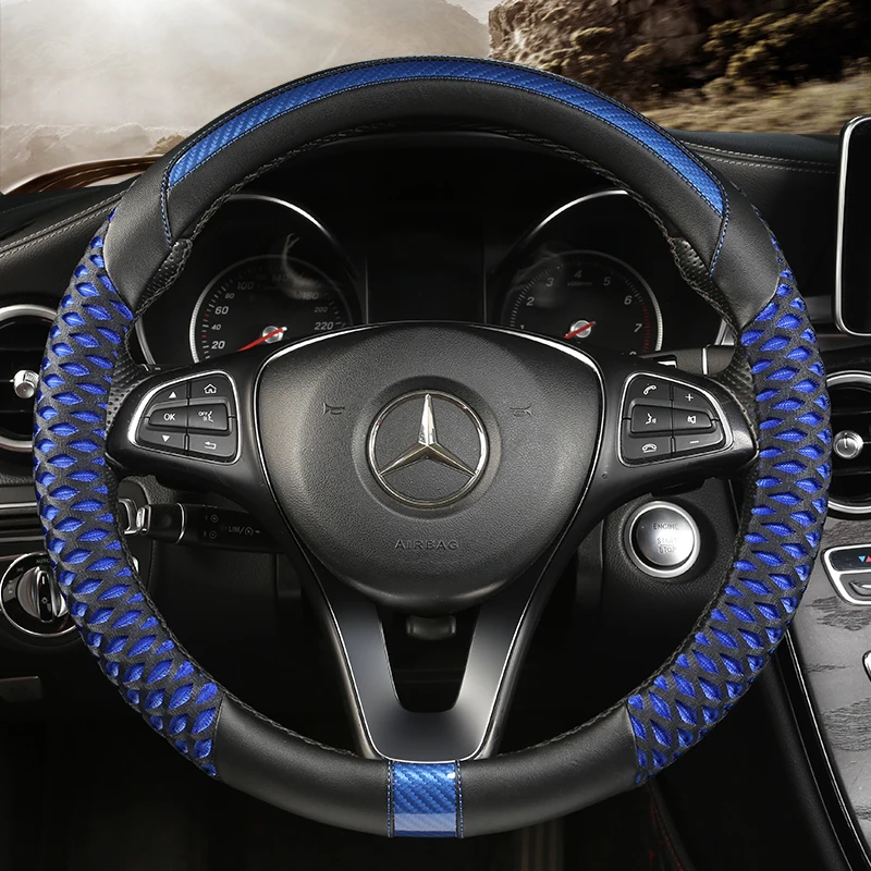 Anti Slip Car Carbon Fiber Steering Wheel Cover for Mercedes Ben AMG 38cm Models A C CLA E GLA GLC GLE S B CLS Class Accessories
Anti Slip Car Carbon Fiber Steering Wheel Cover for Mercedes Ben AMG 38cm Models A C CLA E GLA GLC GLE S B CLS Class Accessories