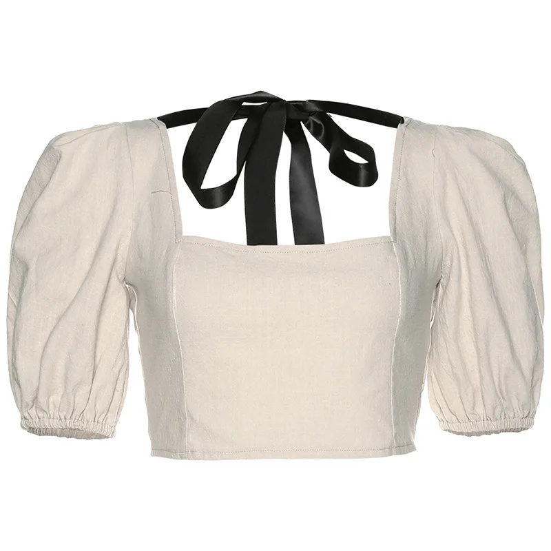 New Arrivals Women Blouse Backless blouse Strappy Square Collar Slim Zipper Cropped Top Shirt Puff Sleeve Female Cute Streetwear
New Arrivals Women Blouse Backless blouse Strappy Square Collar Slim Zipper Cropped Top Shirt Puff Sleeve Female Cute Streetwear
