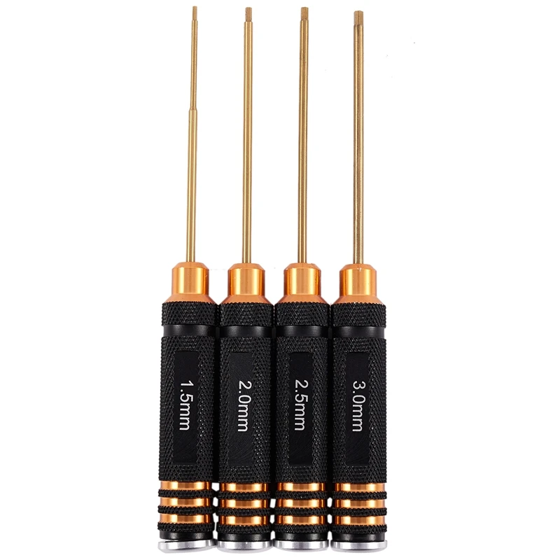 Rc Tools 4 Pcs Hex Screw Driver Set Titanium Plating Hardened 1.5 2.0 2.5 3.0Mm Screwdriver For Rc Helicopter Rc Toys (1 Set)
Rc Tools 4 Pcs Hex Screw Driver Set Titanium Plating Hardened 1.5 2.0 2.5 3.0Mm Screwdriver For Rc Helicopter Rc Toys (1 Set)