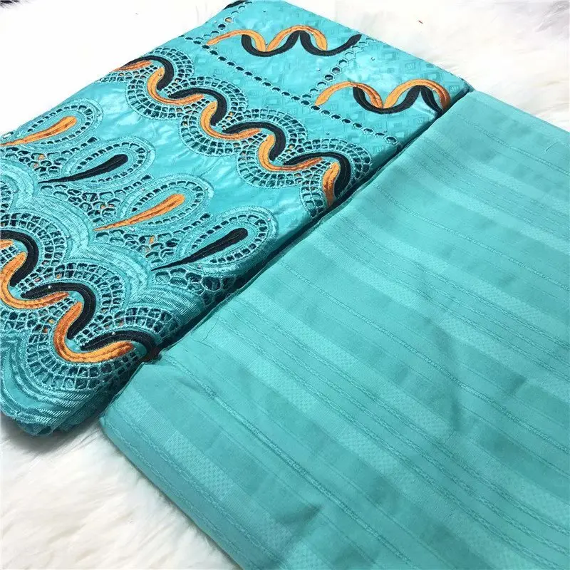 

2.5 Yards Atiku +2.5 Yards Latest Bazin Riche Getzner 2021 New Female and Embroidered Fabric Cotton Lace Dubai Swiss Voile Lace