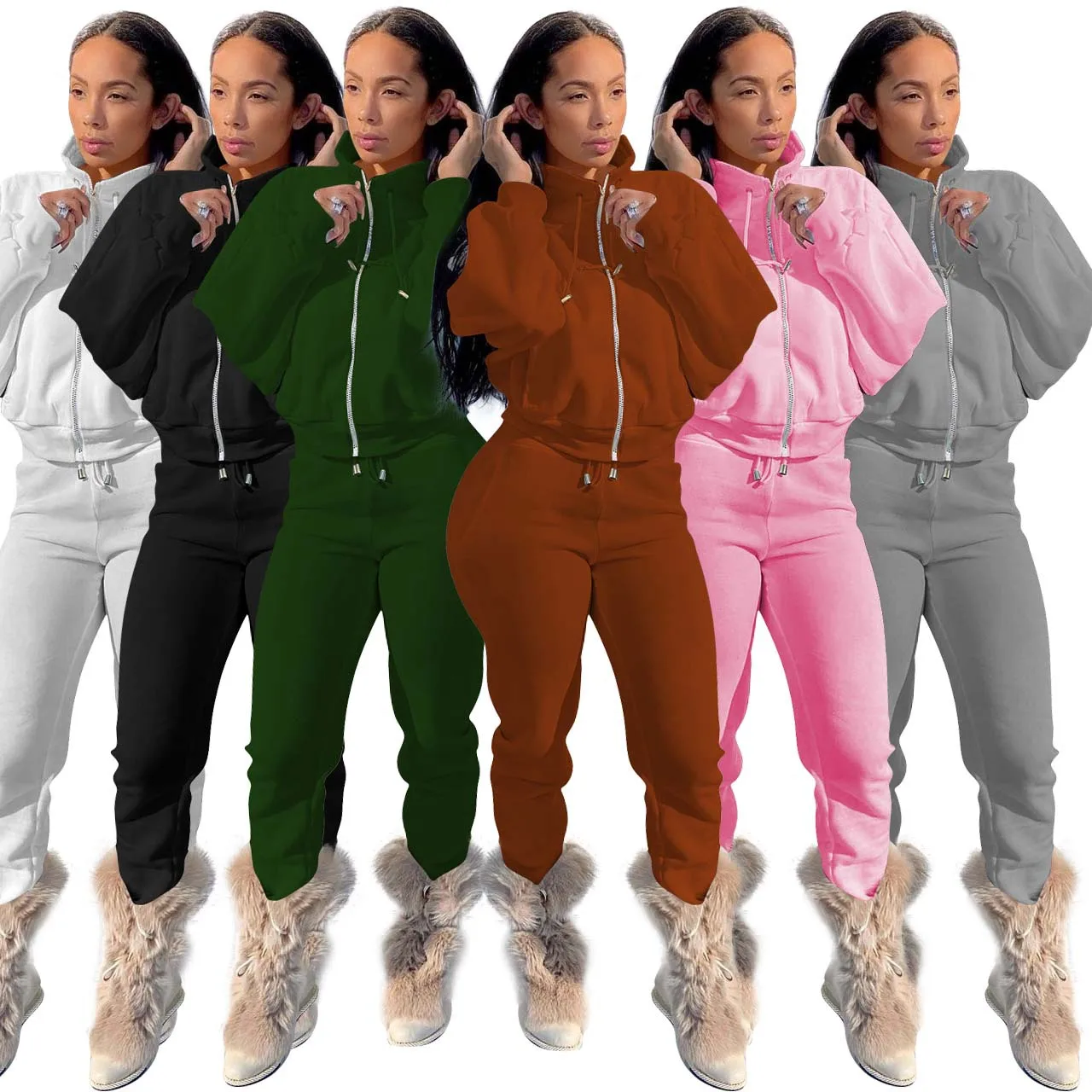 Sporty Active Women Sweatshirt Two piece Set Autumn Stand Neck Jacket and Sweat Pants Matching Set Casual Street Tracksuit
Sporty Active Women Sweatshirt Two piece Set Autumn Stand Neck Jacket and Sweat Pants Matching Set Casual Street Tracksuit