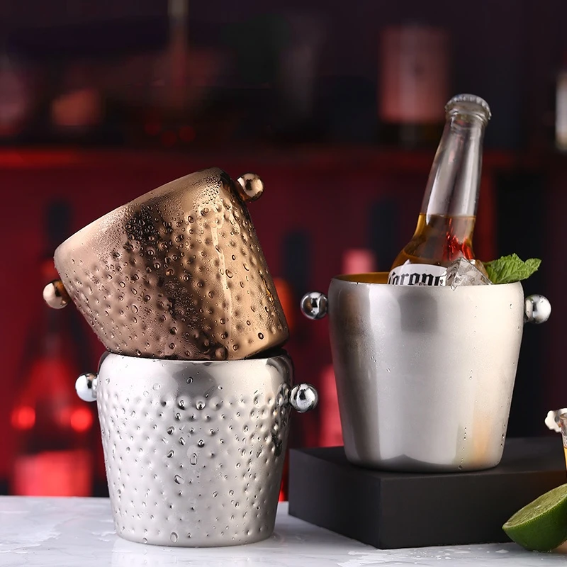Stainless Steel Ice Bucket Thickened Bar European-style Champagne Bucket Ice Beer Bucket High Appearance Level Home Commercial 
Stainless Steel Ice Bucket Thickened Bar European-style Champagne Bucket Ice Beer Bucket High Appearance Level Home Commercial