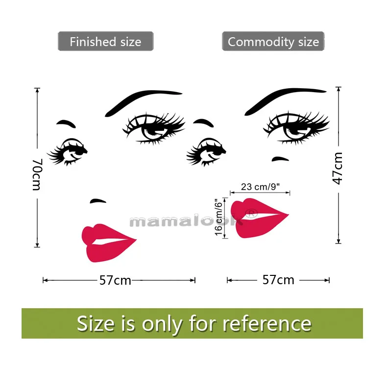 Sexy eyelashes and red lips wall sticker for living room bedroom background decorations Decals wallpaper Hand carved stickers
Sexy eyelashes and red lips wall sticker for living room bedroom background decorations Decals wallpaper Hand carved stickers