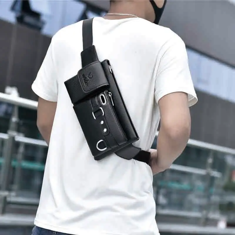 Fashion Waist Bag Multifunction Chest Bag Man One-shoulder Crossbody Belt Pouch Waterproof PU Leather Cell Phone Fanny Pack
Fashion Waist Bag Multifunction Chest Bag Man One-shoulder Crossbody Belt Pouch Waterproof PU Leather Cell Phone Fanny Pack