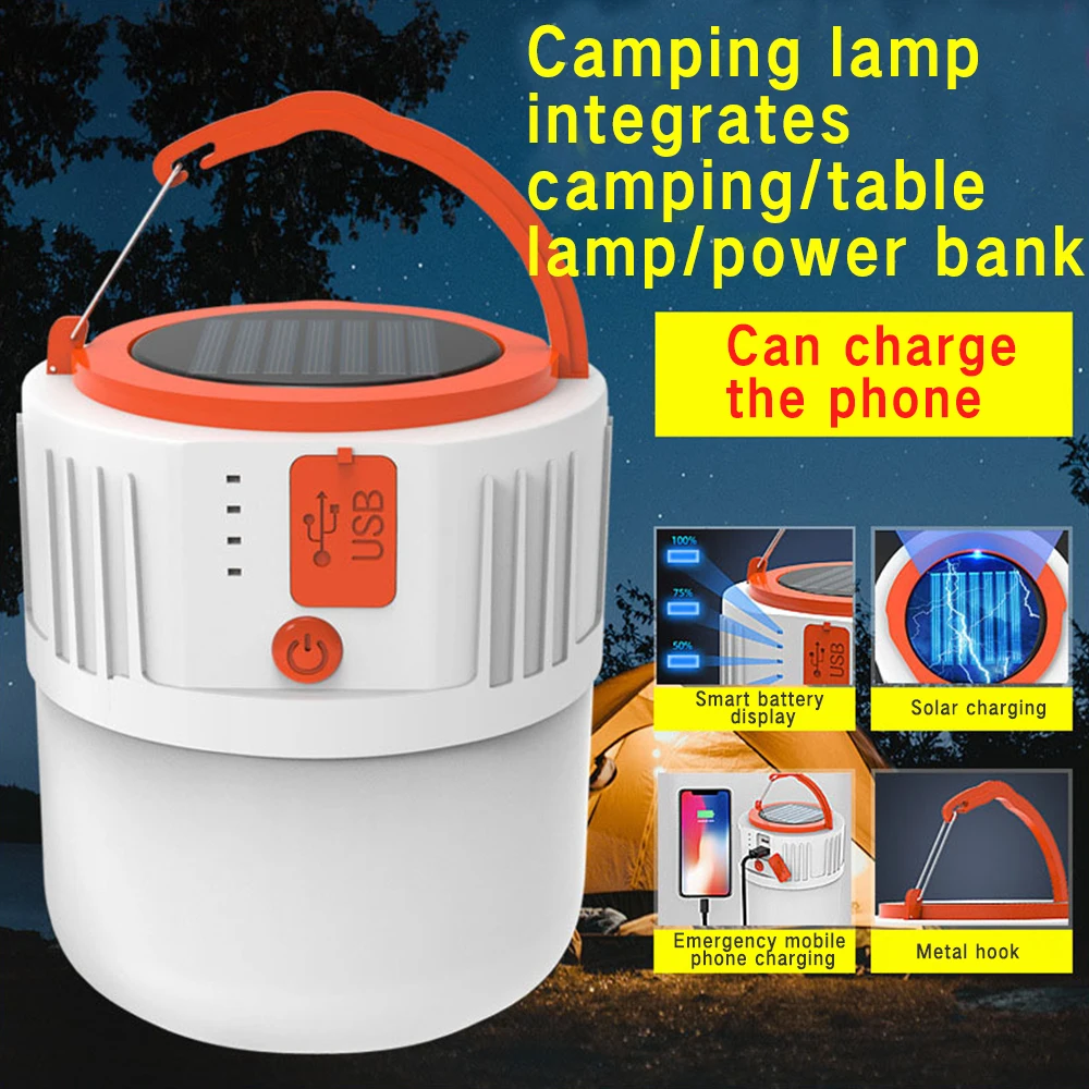 Camping Light Solar Outdoor USB Bulb Charging Tent Lamp Portable Lantern Night Energy-Saving Bulb Flashlight For BBQ
Camping Light Solar Outdoor USB Bulb Charging Tent Lamp Portable Lantern Night Energy-Saving Bulb Flashlight For BBQ