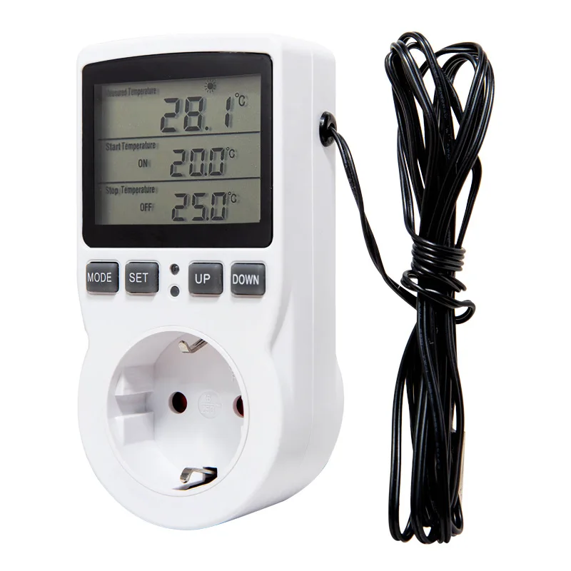 LCD Display Thermostat Controller Digital Socket Temperature Detector with Timing Function Thermostat Timer Socket
LCD Display Thermostat Controller Digital Socket Temperature Detector with Timing Function Thermostat Timer Socket