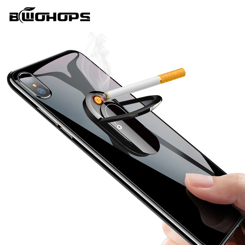 

Phone Lighter Cigarette Accessories Flameless Smoking Windbreaker Rechargeable USB Electronic KeyChain Isqueiro Sliding Touch