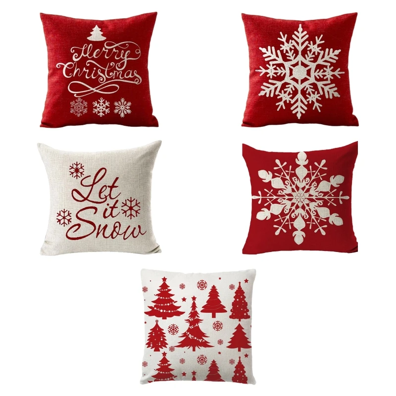 5Pcs Merry Christmas Snowflake Throw Pillow Case Red White Linen Square Cushion Cover Holiday New Year Party Sofa Couch Car Home
5Pcs Merry Christmas Snowflake Throw Pillow Case Red White Linen Square Cushion Cover Holiday New Year Party Sofa Couch Car Home