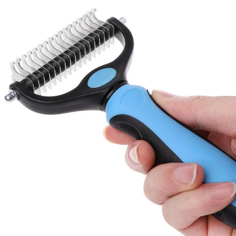 Safe Dematting Rake For Easy Mats & Tangles Removing Tool Grooming 2 Undercoat Sided Rake Removal Pet For Cats - E4X6
Safe Dematting Rake For Easy Mats & Tangles Removing Tool Grooming 2 Undercoat Sided Rake Removal Pet For Cats - E4X6