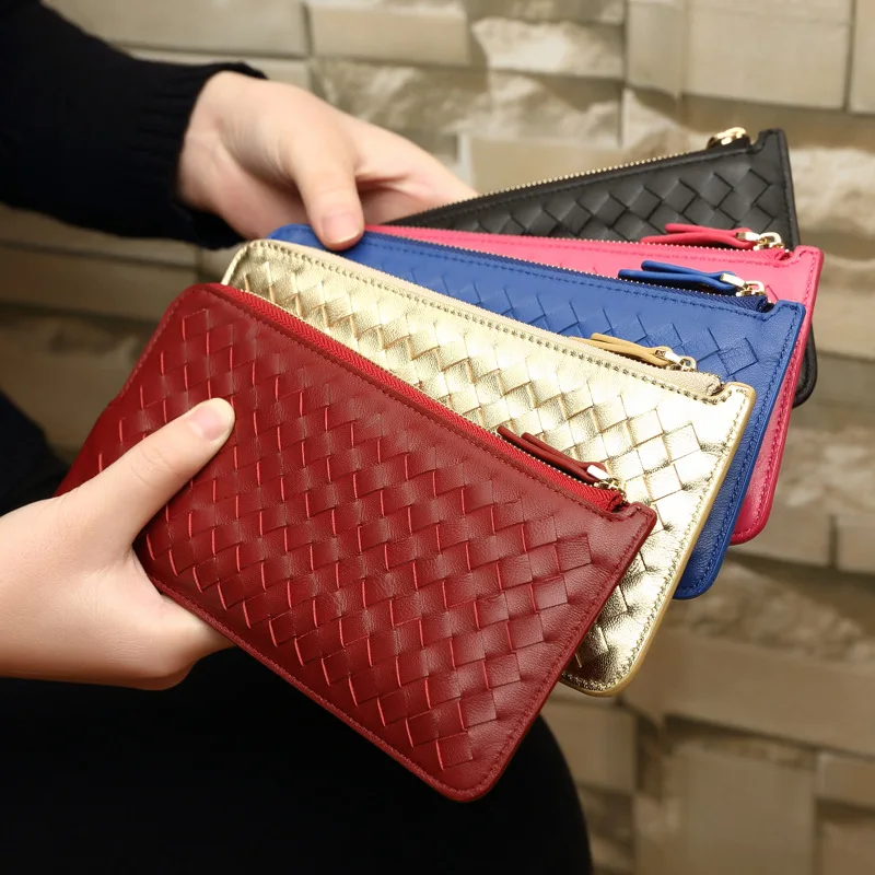 2020 New Ladies Wallet Women Long Thin Leather Women Zipper Bill Clip Woven Sheepskin Mobile Phone Bag 
2020 New Ladies Wallet Women Long Thin Leather Women Zipper Bill Clip Woven Sheepskin Mobile Phone Bag