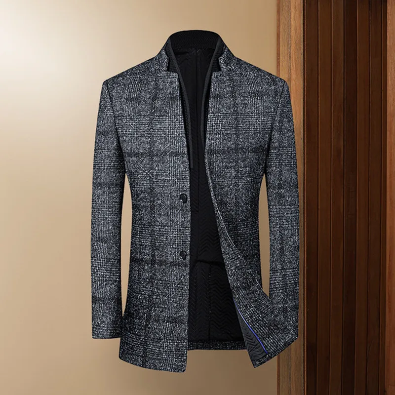 New Autumn and Winter Men Warm Woolen Coat Men's Scarf Wool Trench Outwear Thick Plaid Jacket
New Autumn and Winter Men Warm Woolen Coat Men's Scarf Wool Trench Outwear Thick Plaid Jacket