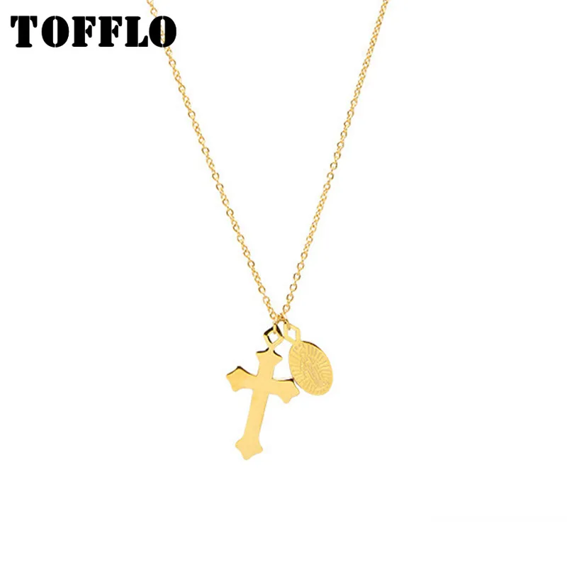 TOFFLO Stainless Steel Jewelry Cross Oval Pendant Necklace Women's Fashion Clavicle Chain BSP685
TOFFLO Stainless Steel Jewelry Cross Oval Pendant Necklace Women's Fashion Clavicle Chain BSP685